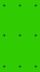 Minimalist graphic design featuring four black and white target symbols on a solid lime green background. Symmetrical grid layout, simple geometric style with even lighting and no shading.