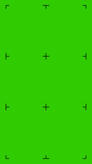 Minimalist graphic design featuring four black and white target symbols on a solid lime green background. Symmetrical grid layout, simple geometric style with even lighting and no shading.