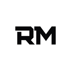 Obraz premium RM monogram logo design letter text name symbol monochrome logotype alphabet character simple logo