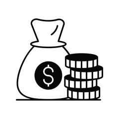 profit glyph outline icon with white background vector stock illustration