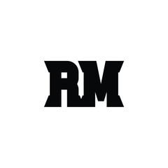 RM monogram logo design letter text name symbol monochrome logotype alphabet character simple logo