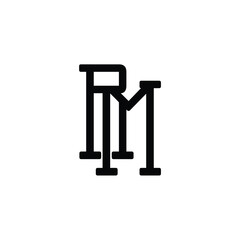 RM monogram logo design letter text name symbol monochrome logotype alphabet character simple logo