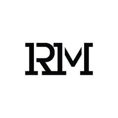 RM monogram logo design letter text name symbol monochrome logotype alphabet character simple logo