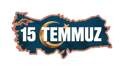 15 Temmuz design, Turkey democracy day, Turkish national unity, July 15 tribute, Map of Turkey icon, National day artwork, Turkish patriotic graphic, Turkey silhouette symbol, Republic pride image