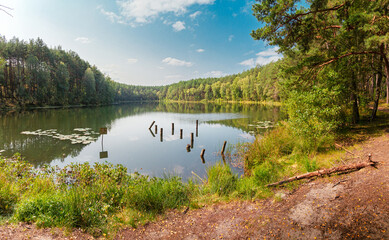 Korzonek lake in Smolniki, Poland