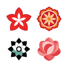 set of vector flower icons