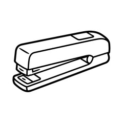 A black and white stapler illustration line art of a coloring 