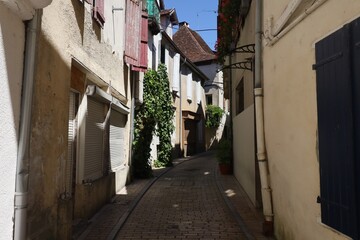 Fototapeta premium Rue typique dans le centre ville, ville de Salies de Béarn, département des Pyrénées Atlantiques, France