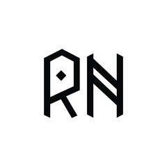 RN monogram logo design letter text name symbol monochrome logotype alphabet character simple logo