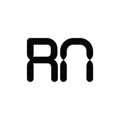 RN monogram logo design letter text name symbol monochrome logotype alphabet character simple logo