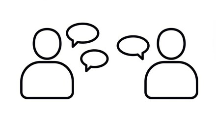 Obraz premium Abstract representation of communication, showing two people with thoughts and speech