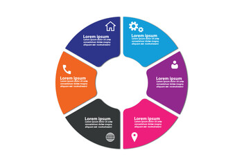 modern infographic template. circle Infographic template design. infographic element for business presentation, process diagram, banner, presentation. circle Infographic png and vector illustration