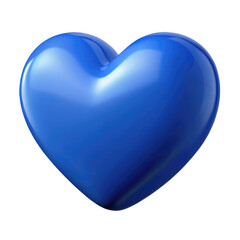 blue heart 3d render icon in cartoon plastic style minimal isolated on transparent white background, clipping path	