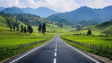 Fototapeta premium mountain road in the alps