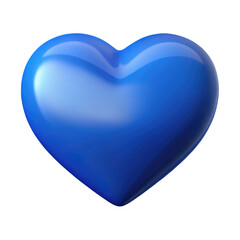 blue heart 3d render icon in cartoon plastic style minimal isolated on transparent white background, clipping path	