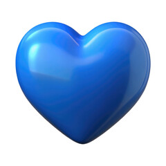 blue heart 3d render icon in cartoon plastic style minimal isolated on transparent white background, clipping path	
