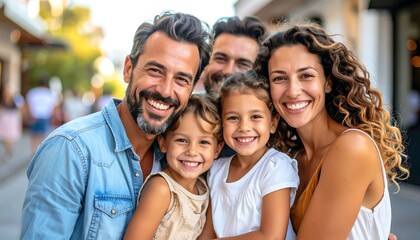A happy family portrait outdoors (1)