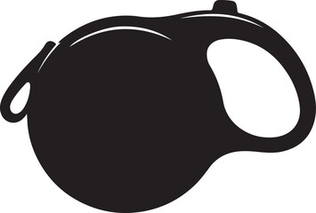  retractable dog leash with a curved handle, isolated on white