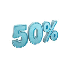 Fifty percent off isolated on transparent background