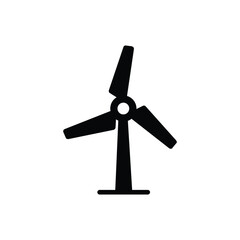 Windmill Turbine Renewable Energy Generation Silhouette Vector Icon
