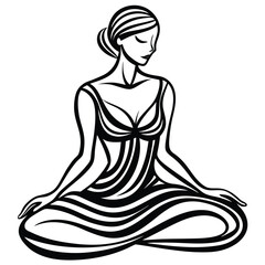 Yoga woman silhouette vector design. black yoga logo vector art.