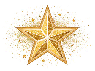 Obraz premium Golden Starburst: Festive Glitter and Sparkle