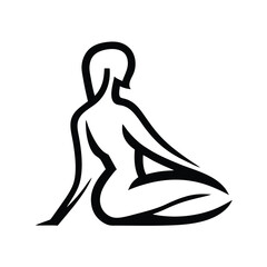 Vector set stylized beautiful women silhouettes