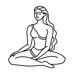 Yoga woman silhouette vector design. black yoga logo vector art.