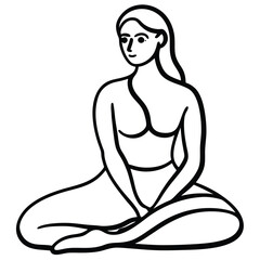 Yoga woman silhouette vector design. black yoga logo vector art.