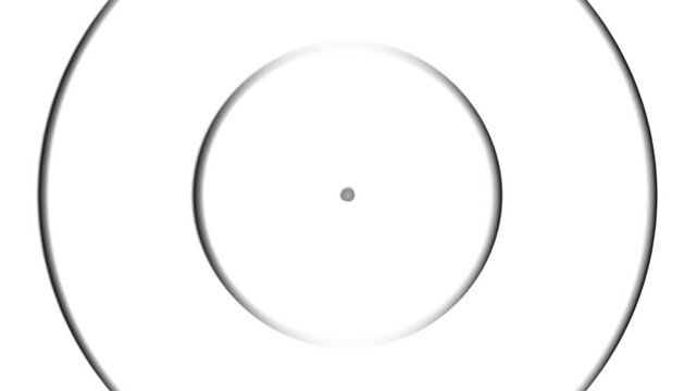 Abstract concentric circles expanding outwards with subtle motion blur and a central grey dot for