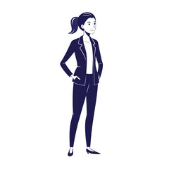 business woman in blue uniform