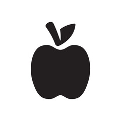 black apple icon minimal line art silhouette