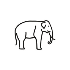 elephant outline logo icon simple flat design