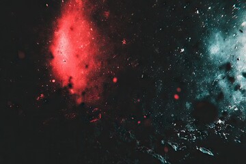 Abstract cosmic blend of red and teal