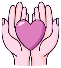 Obraz premium Hands holding a heart. Love, care, and support concept.