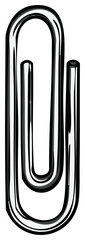 Illustration of a Metal Paper Clip Holding Papers Together in a Cartoon Style