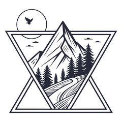  Minimalist Mountain Symbol Vector