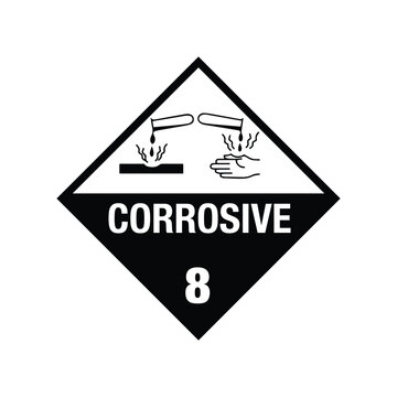 Class 8 Corrosive Hazard Warning Placard Sign