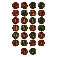 Elegant wax seal alphabet embellishing dark academia aesthetics