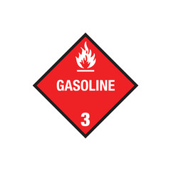 Obraz premium Class 3 Flammable Liquid Hazard Warning Placard