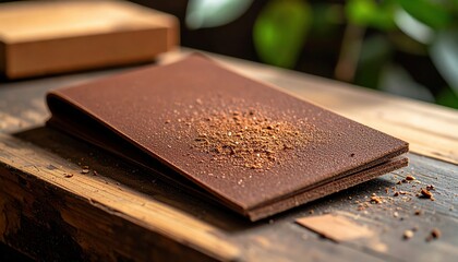 Brown Leather Craft Material On Wooden Surface