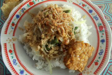 nasi pecel on plate