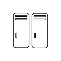 Locker Cupboard Line Icon Symbol