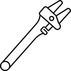 Adjustable wrench tool illustration isolated on transparent background