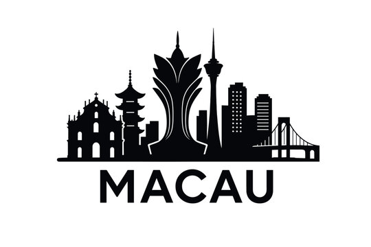 Macau city skyline with iconic buildings and landmarks