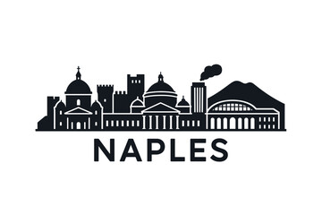 Fototapeta premium Naples city skyline with iconic buildings and landmarks