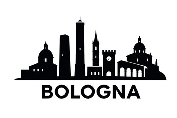 Bologna city skyline with iconic buildings and landmarks