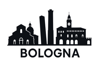 Bologna city skyline with iconic buildings and landmarks