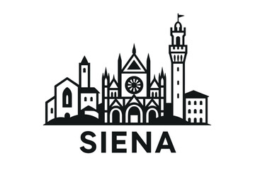 Siena city skyline with iconic buildings and landmarks