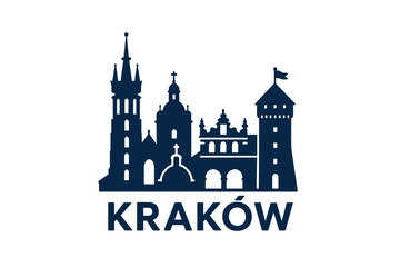 Obraz premium Kraków city skyline with iconic buildings and landmarks